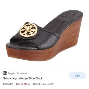 **EUC Tory Burch** Salem Logo Wedge in black size 7/7.5 worn 3 times
